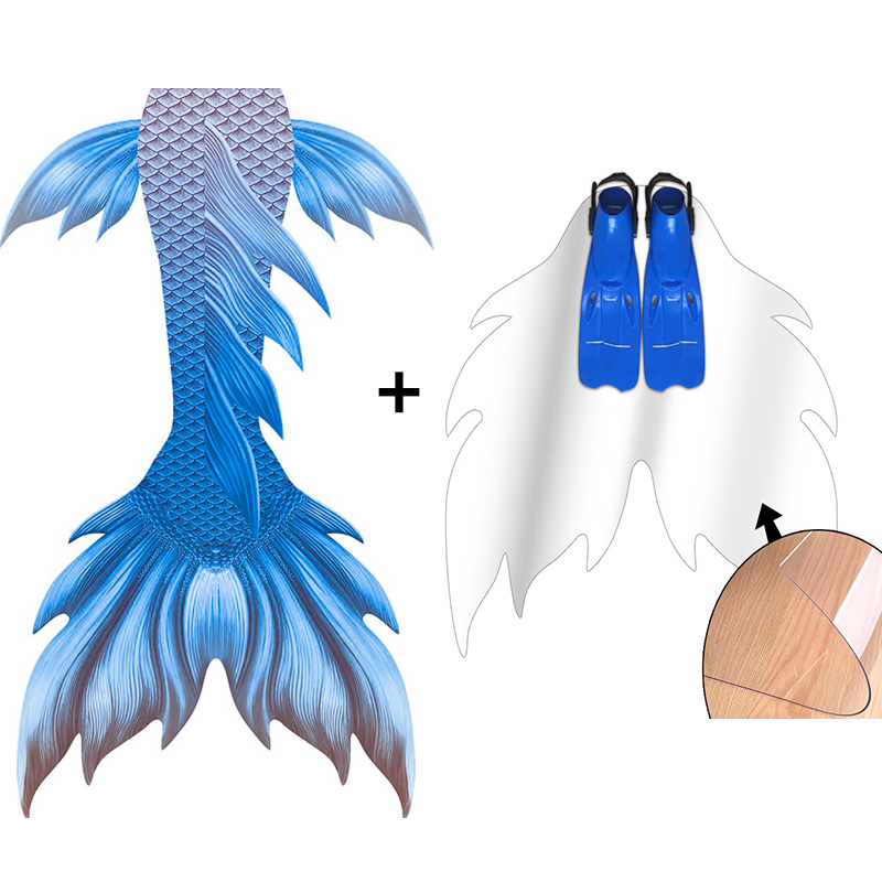 Novo design cor azul pele caud - Swim Fins avaliação e preço